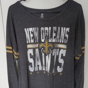 NFL New Orleans Saints Long Sleeve Grey Sweater XL